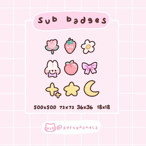 Cutiepie bitties: for Sub Badges / Twitch bits / Discord / Cottagecore cute / pastel / 9 tiers /