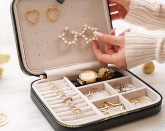 Jewelry Organizer, Jewelry Box, Jewelry Travel Case, Earring Organizer, Ring Box, Necklace Organizer, Bracelet Case, Jewelry Bag