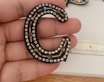 Rhinestone Iron On Letter Patches: DIY Beaded Alphabet