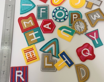 Multi Colour Iron-On Letter Patches: Embroidery Applique DIY