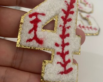 Baseball Chenille Number Patch: Iron On Letters for Hats