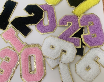 Chenille Number Patch: 3.2" Iron-On Letter for Hats & Jackets