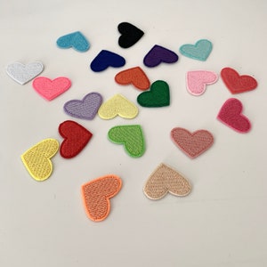 4 Pcs  Heart Patch,Red Heart Iron-On Patch,Multicolor Heart Applique,Embroidered Heart Applique,Tiny Red Heart Patches