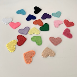 4 Pcs  Heart Patch,Red Heart Iron-On Patch,Multicolor Heart Applique,Embroidered Heart Applique,Tiny Red Heart Patches