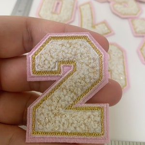 Chenille Varsity Numbers Iron-On Letter Patches, Iron On Patch, Parches para chaquetas, Coser en parche, Parches de decoración