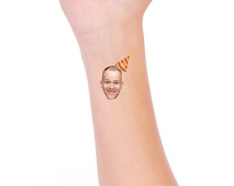Custom Face Temporary Tattoo: Birthday Party Favors, Funny Photo Gift