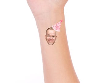 Custom Face Temporary Tattoo: Personalized Birthday Party Favor