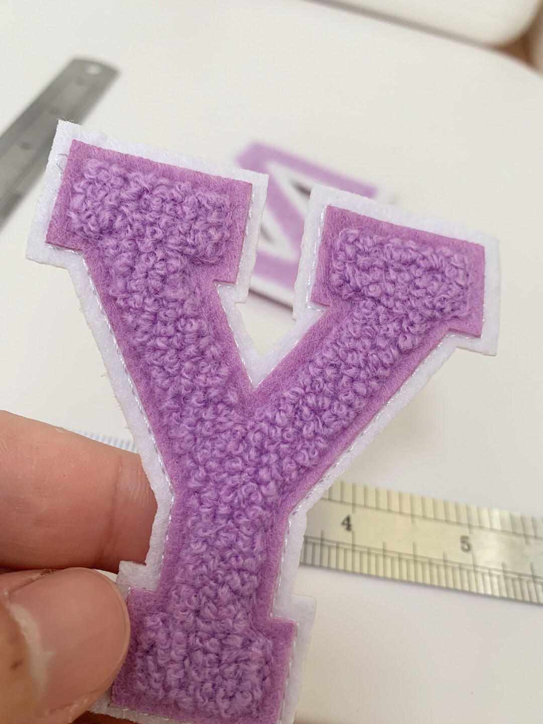 Chienelle Lettering 3 Inch Purple Chenille Letter Patch: Iron on Alphabet - Etsy