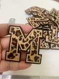 Leopard print Patch Letters, Chenille Embroidered cheetah Letters,Varsity Letter Iron on Patch product logo