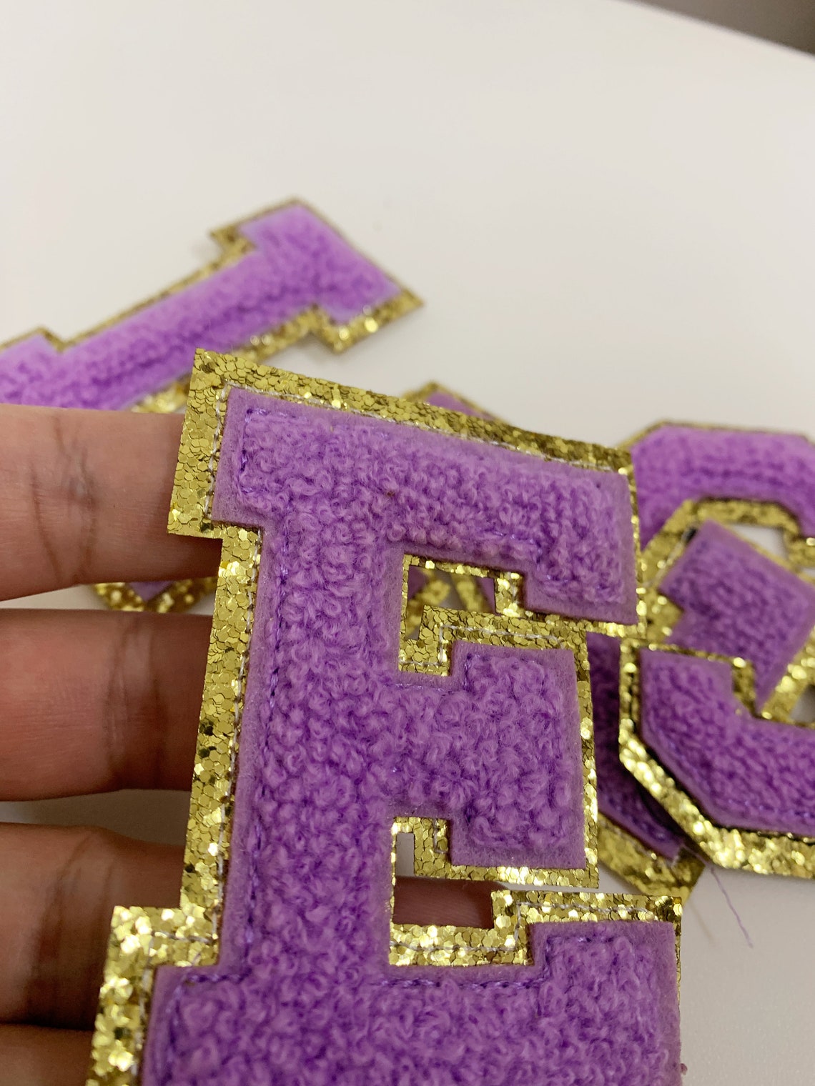 3 Inch Chenille Letter Patches purple Chenille Embroidered - Etsy