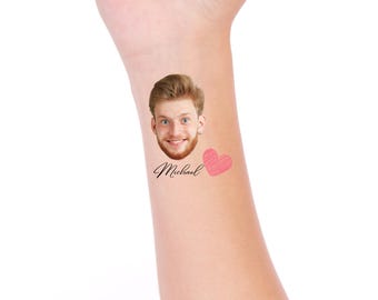 Custom Face Temporary Tattoos: Bachelorette Party, Couple Design