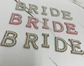 Bride Rhinestone Pearl Letter Patch: DIY Jean Jacket Applique
