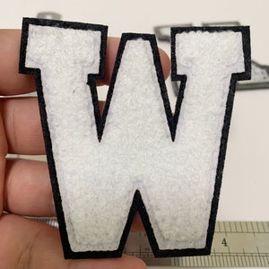 3Inch Chenille patch,White Chenille Letters Patch,Iron On Patch Applique For Clothing Bag Coat Diy Name Badge,patch for jacket