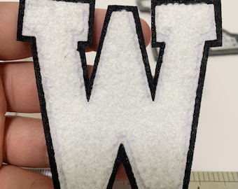 3-Inch White Chenille Letter Patch: Iron-On DIY Applique