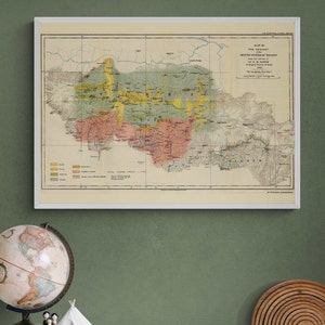 Geologie der Mount Everest Region Karte • 1921 • Giclée Druck