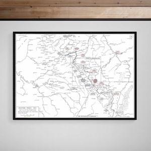 Kaart westelijk front WO1 • Battle of Frontiers • 1914 • Gicléeprint