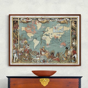 Mapa del Imperio Británico • 1886 • Impresión Giclée