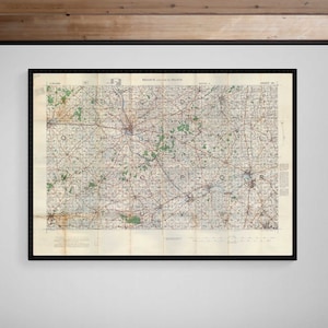 Ypern, Belgien und Teil Frankreichs Karte • 1917 • Giclée Druck