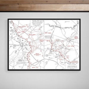 WW1 Westfront Karte • Dritte Schlacht von Ypern und Cambrai • 1917 • Giclée Druck