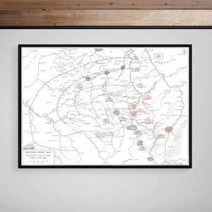 WW1 Western Front Karte • Schlieffen Plan von 1905 und Frankreichs Plan XVII • 1914 • Giclée Print
