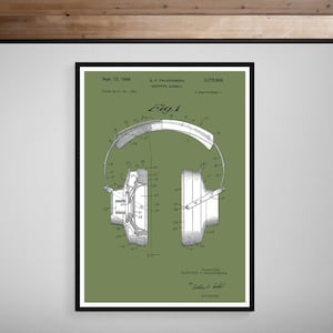 DJ Headphones • Patent • Giclée Poster Print