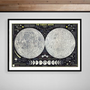De maan van de aarde • Maankaart • 1969 • Gicléeprint