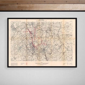 WW1 Westfront Graben Karte • 27th Abteilung Somme Offensive • 1918 • Giclée Druck