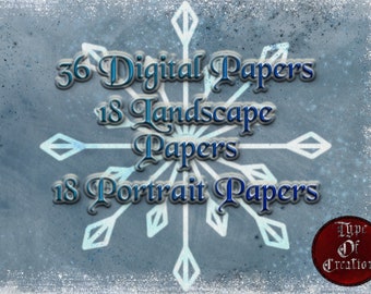 Papel digital de invierno para Scrapbooking, papel Goodnotes de invierno, papel digital de Navidad, papel de copo de nieve, fondo digital de invierno
