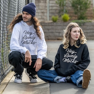 18500 Gildan Mockup, Man Hoodie Mockup, Lifestyle Model Template, High-Res Photo Mockup, Gildan Couple Mock, Black Hoodie, White Hoodie