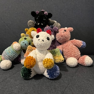 Crochet Pride Dragon  | Handmade LGBT+, bisexual, asexual, transgender, non-binary, etc. pride dragons