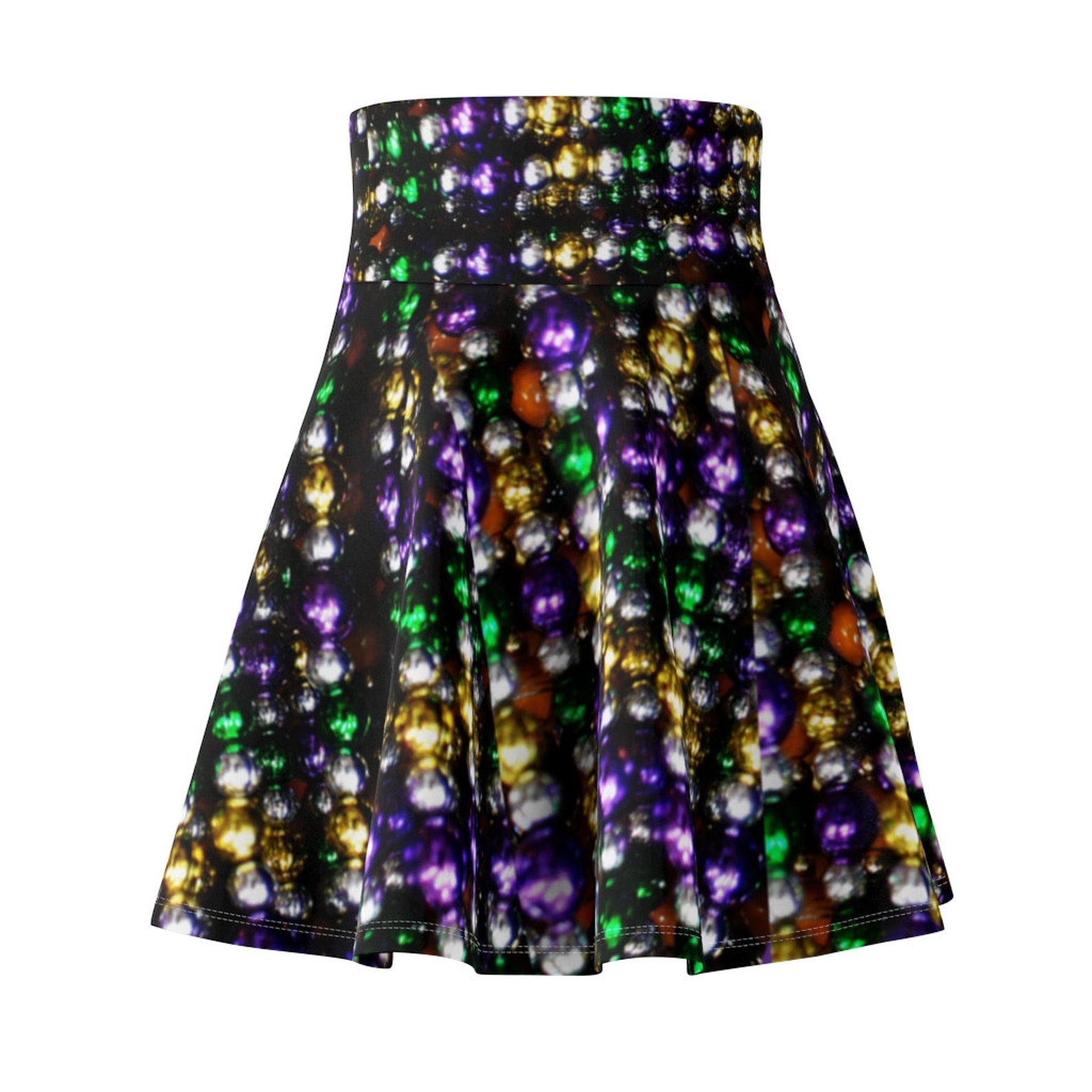 Mardi Gras Skirt for Women Beads Printed Skirt Mardi Gras Etsy