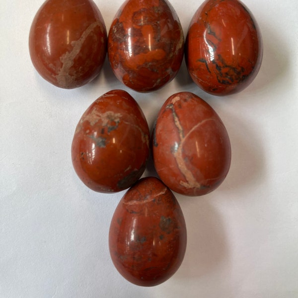 Red Jasper Crystal Egg Natural Healing Stone Grounding Focus Strength