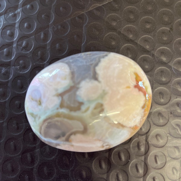 Flower Agate Crystal Palm Stone Worry Stone Pocket Gem Stunning Natural Colour Pink Green Agate