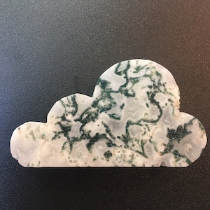 Moss Agate Crystal Cloud Carving Natural Crystal Druzy Quartz Ornament Free Form Quartz Ornament
