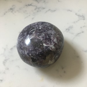 Lepidolite Crystal Purple Mica Large Palm Stone Pocket Gem Worry Stone