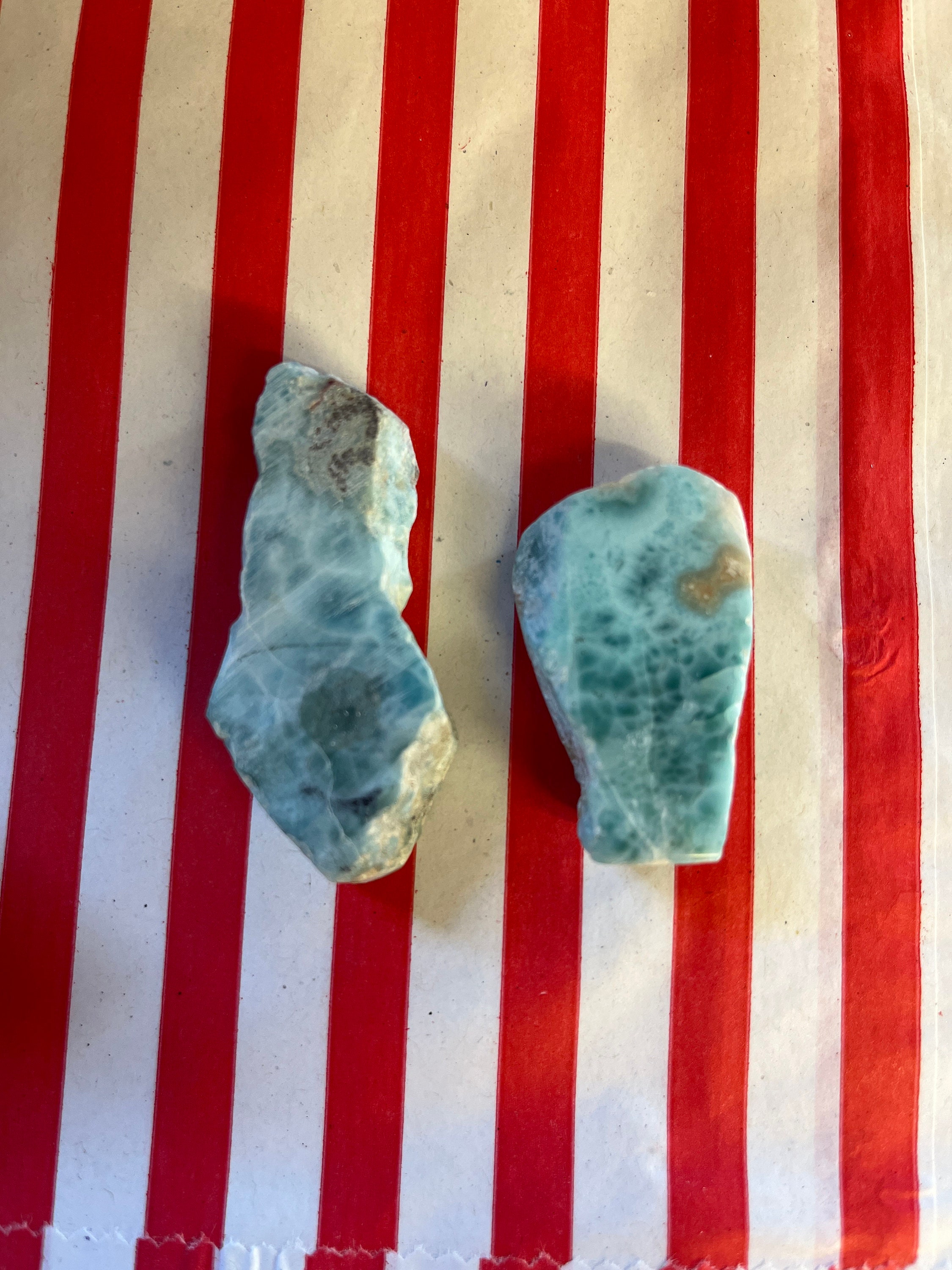 ラリマー クリスタル 原石 研磨済み 天然 美しいブルーカラー