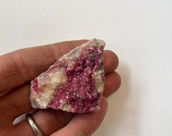 Pink Cobalt Calcite Crystal Specimen Druzy Calcite Natural Raw Stone With Pink Cobalt Calcite Statement Display Sparkling Piece