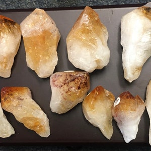 Citrine Crystal Raw Points Wands Healing Crystal Natural Mineral