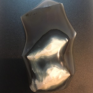 Orca Agate Crystal Flame Free Form Ornament Black & White Natural Healing Carving Carved Stunning