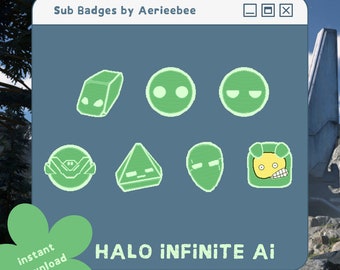 Halo Infinite AI Twitch Sub Badges | Cute bits | Channel points | Emote pack | Cheer badges | Streaming and Discord assets