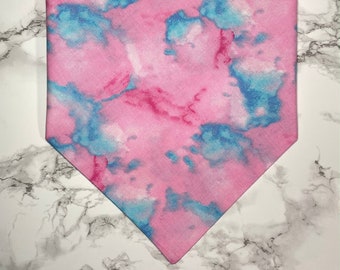 Blau und Pink Cotton Candy Snap on Hundehalstuch | Gender Reveal Party Bandana