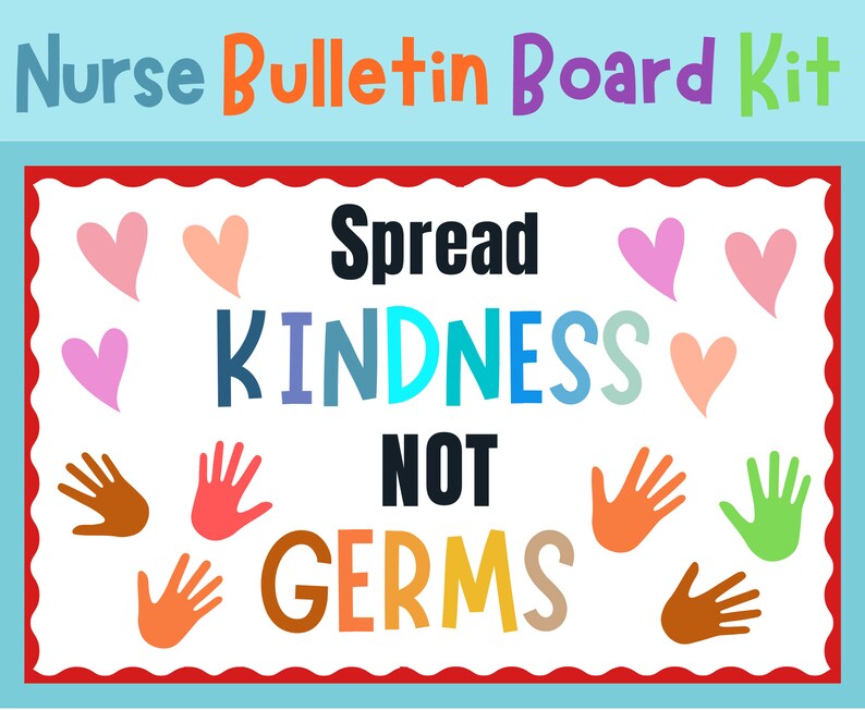 Nurse Bulletin Board Set With Spread Kindness Not Germs Etsy