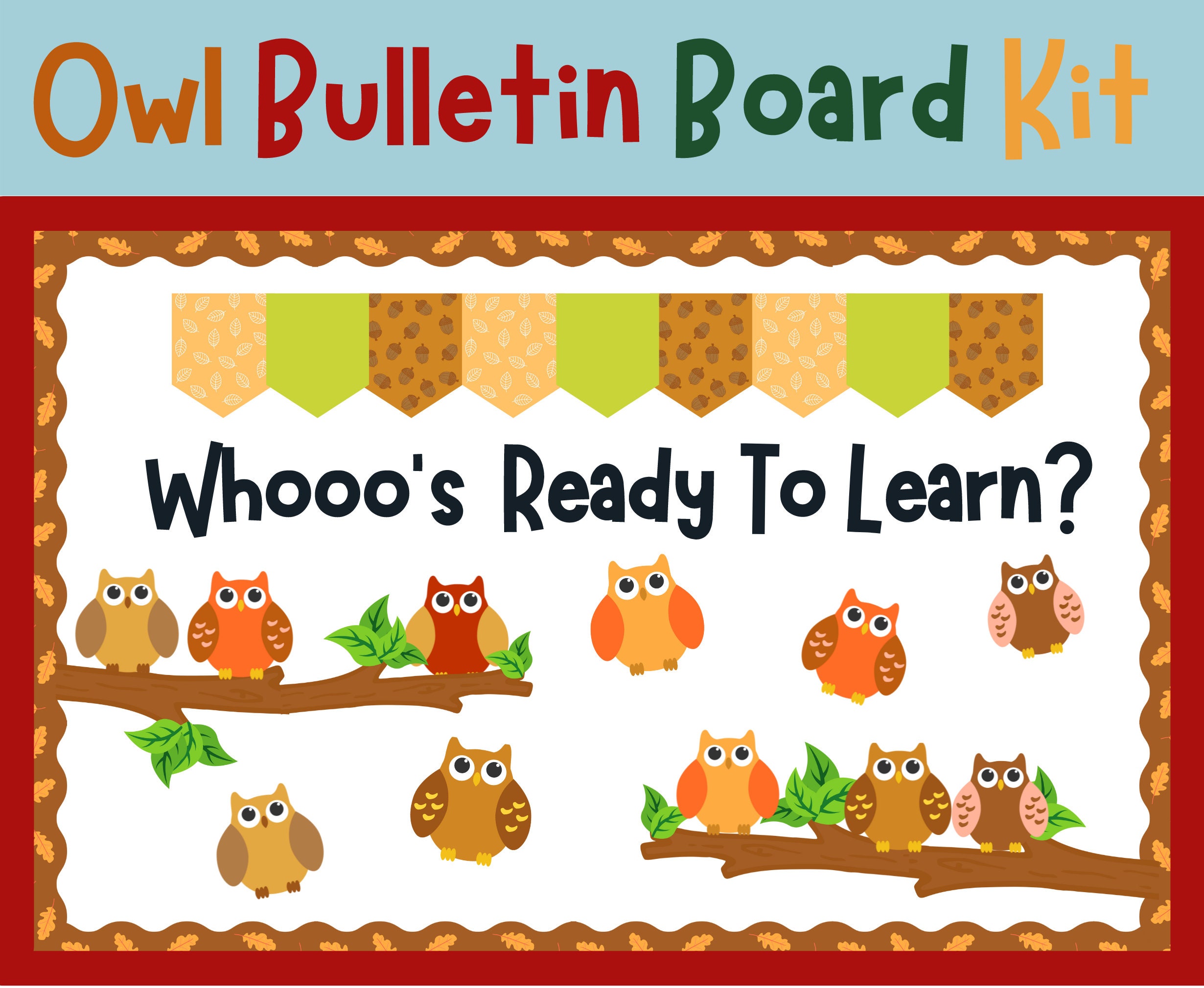 Owl Bulletin Board Kit Cute Owl Theme for Your Classroom Etsy