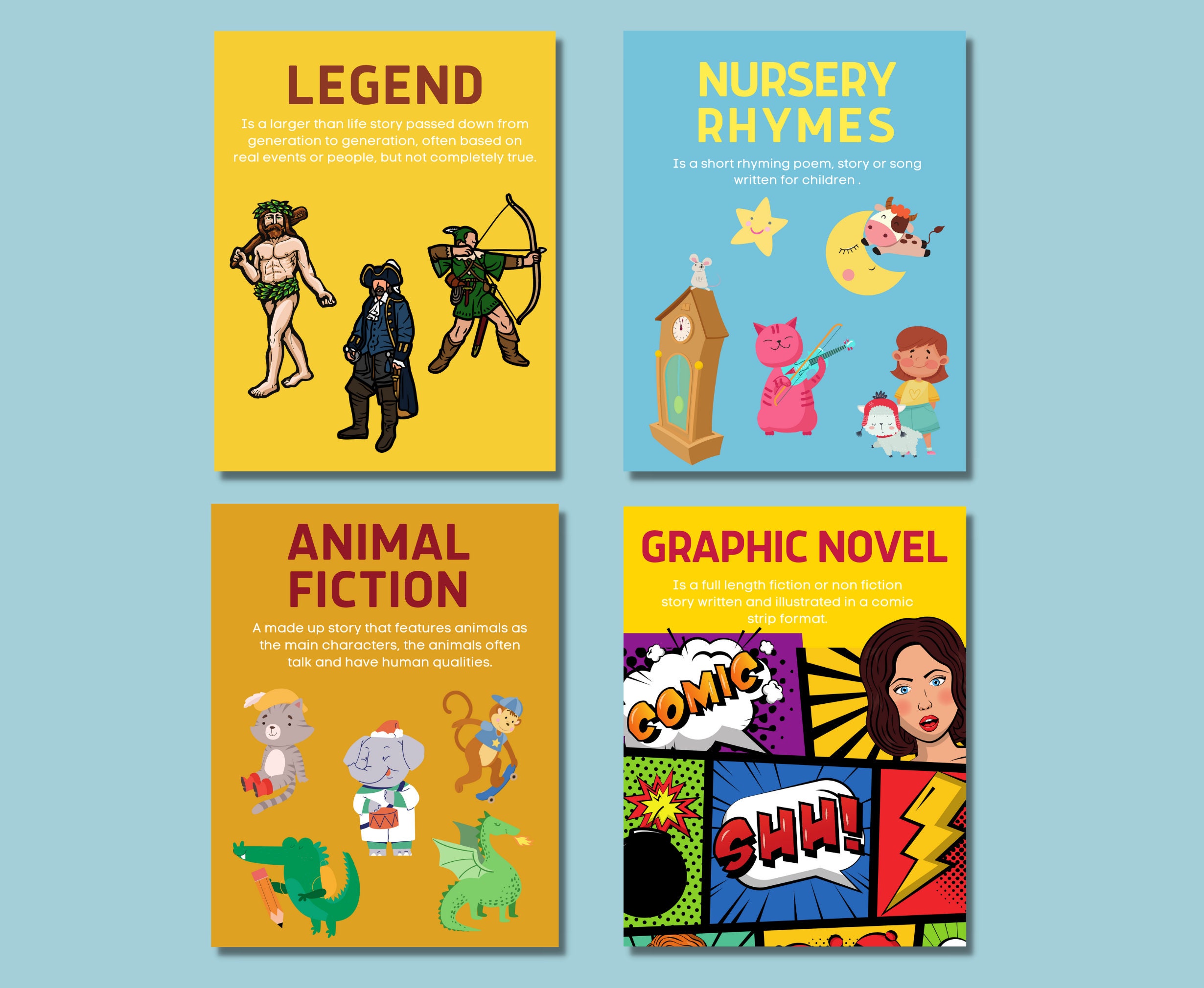 24 Genre Posters for Your Classroom or School Library Genre Etsy