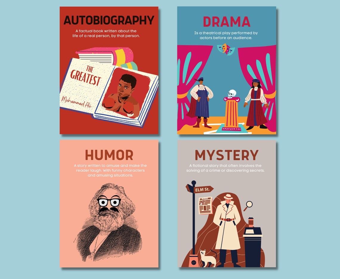 24 Genre Posters for Your Classroom or School Library Genre Etsy