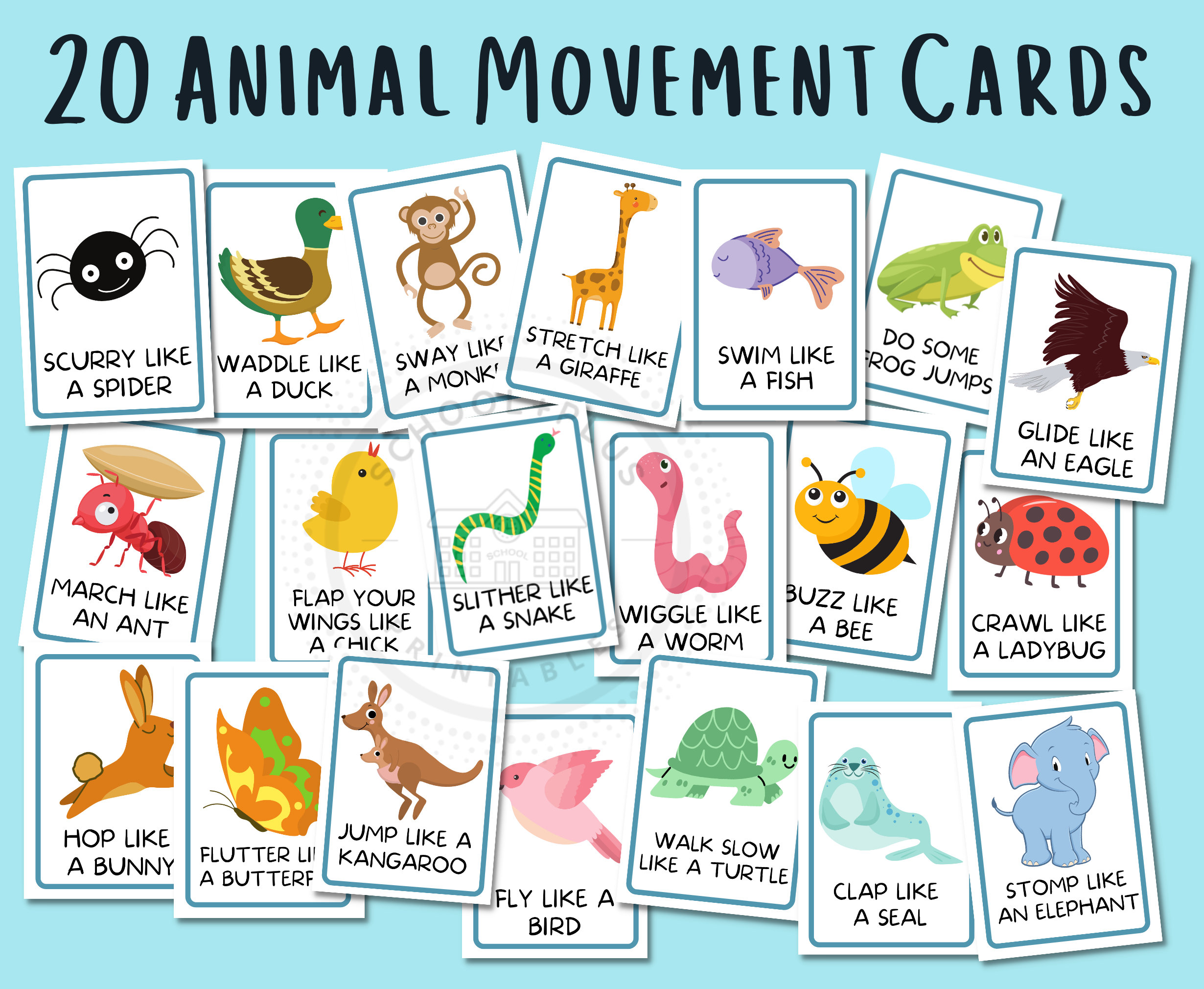 animal-movement-cards-for-kids-20-animal-themed-printable-etsy-uk