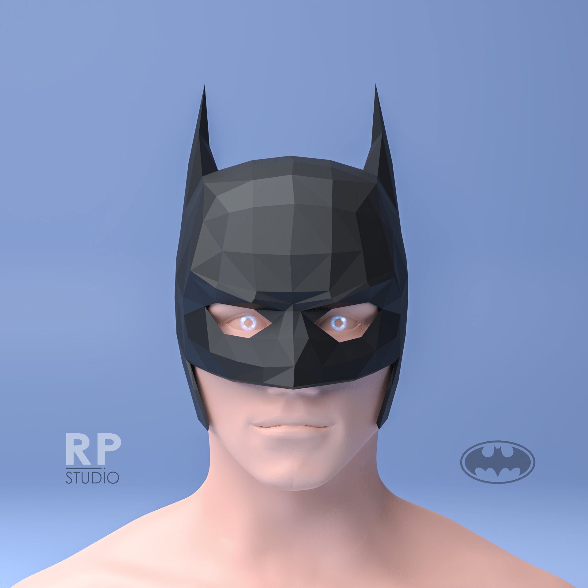 BATMAN Mask Papercraft 3D Batman Papercraft Kit Batman Low - Etsy