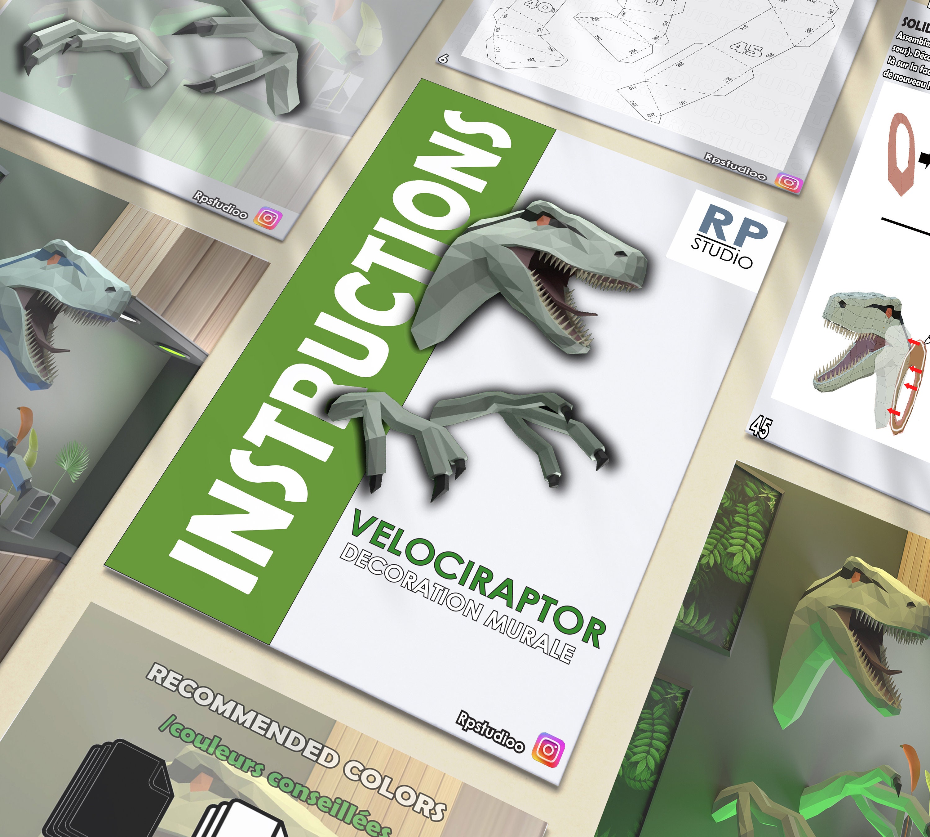 Raptor Papercraft/jurrasic Park/jurassic World/velociraptor/papercraft ...