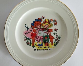 Plato de San Valentín vintage de los años 70
