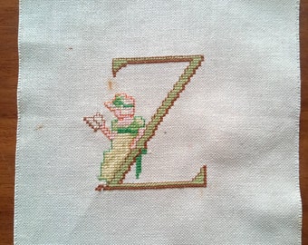 Punto de cruz vintage 'Z'